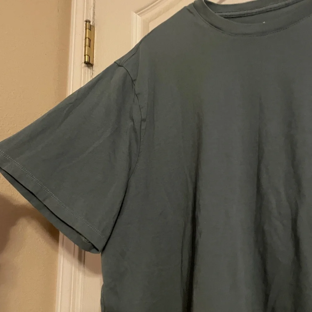 Everlane Mens Organic Cotton Pocket T-Shirt Slate Blue Grey XL Short Sleeve Tee - Picture 3 of 5
